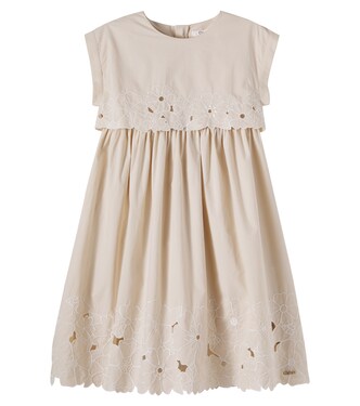 Broderie anglaise cotton dress | Chloé Kids