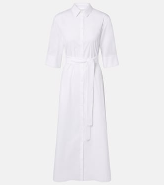 Cognac cotton-blend midi dress | Max Mara