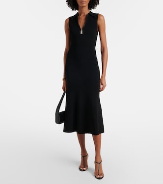 mira knit midi dress Mira Gathered Knit Dress Espresso / S