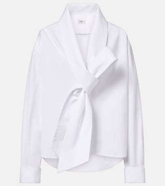 Bow-detail cotton poplin blouse | Saint Laurent