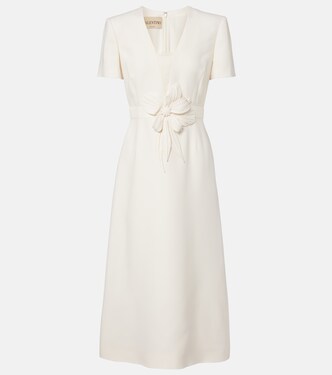 Crepe Couture floral-appliqué midi dress | Valentino