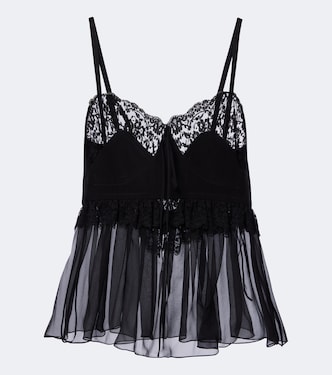 Ruffled silk crêpe de chine top | Chloé