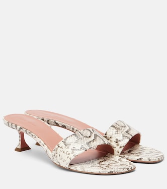 Andreea snake-print leather mules | Amina Muaddi
