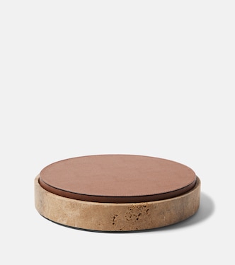 Giza Large marble and leather box | Giobagnara