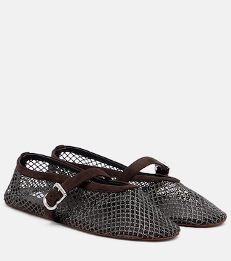 Fishnet embellished Mary Jane flats | Alaïa