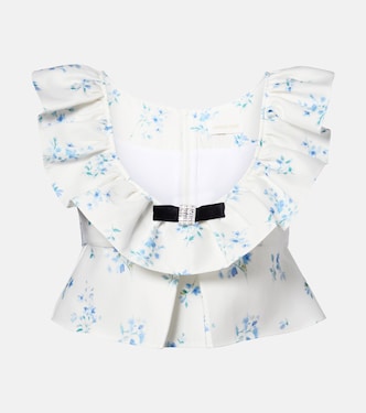 Floral ruffled cotton and silk top | Shushu/Tong