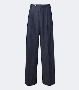 Pantaloni in chambray di cotone a gamba larga | Jil Sander