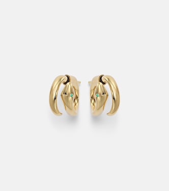 Ohrringe Spiral Cobra aus 18kt Gelbgold mit Smaragden | Ileana Makri