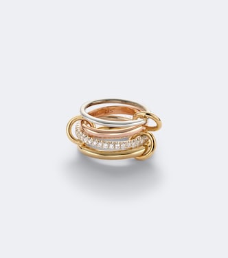Cancer sterling silver and 18kt gold ring with diamonds | Spinelli Kilcollin