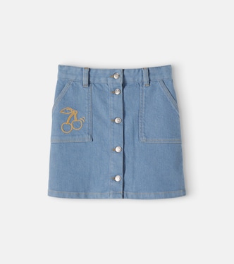 Dexie embroidered denim skirt | Bonpoint