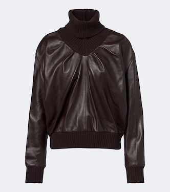 Leather turtleneck top | Victoria Beckham