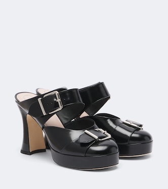 Mules Buckle Sculpt en cuir | Simone Rocha