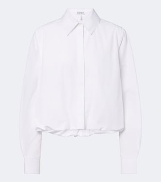 Cropped cotton poplin shirt | Loewe
