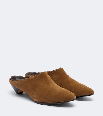 Mules Allegra aus Veloursleder mit Shearling | Le Monde Béryl
