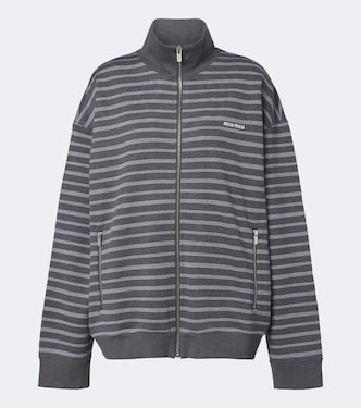 Pullover mit Reißverschluss aus Baumwolle | Miu Miu
