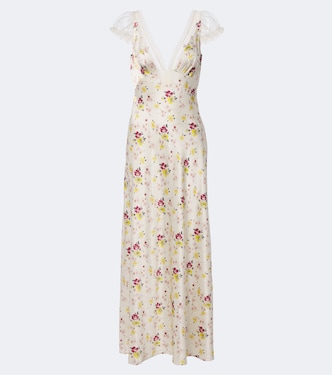 Corelia lace-trimmed silk satin maxi dress | Dôen