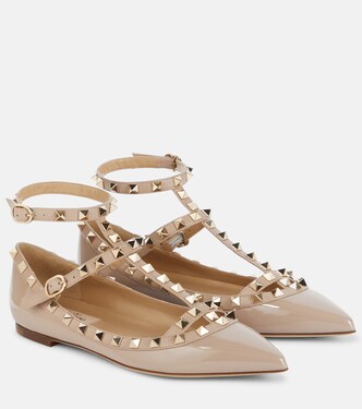 Ballerines Rockstud en cuir verni | Valentino Garavani