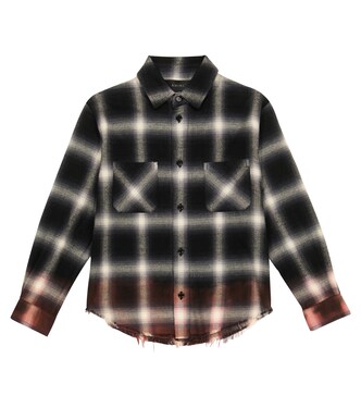Degradé checked cotton shirt | Amiri Kids