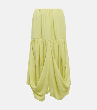 Olwen draped silk midi skirt | The Row