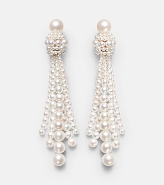 Colonna Grande 18kt gold drop earrings with freshwater pearls | Sophie Bille Brahe