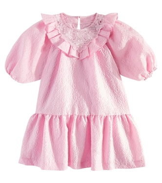 Ruffled lace-trimmed crêpe dress | Self-Portrait Kids