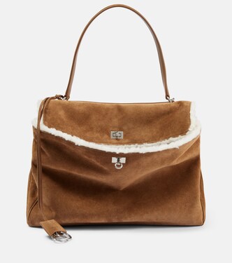 Schultertasche Rodeo Large aus Veloursleder | Balenciaga