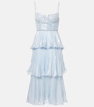 Robe longue en soie mélangée | Self-Portrait