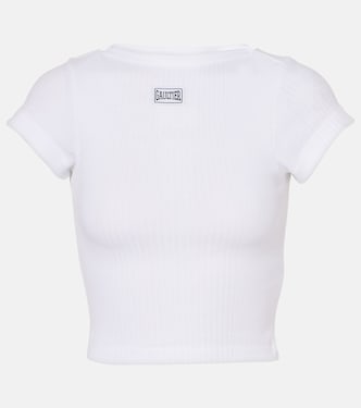 Logo cotton jersey crop top  | Jean Paul Gaultier