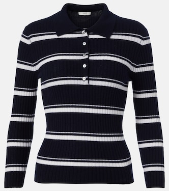 Striped cashmere and silk polo sweater | Vince