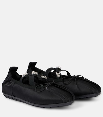 Ballerinas aus Satin mit Kristallen | Simone Rocha