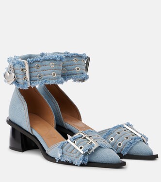 Escarpins Feminine Buckle en jean | Ganni