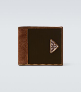 Re-Nylon leather-trimmed wallet  | Prada