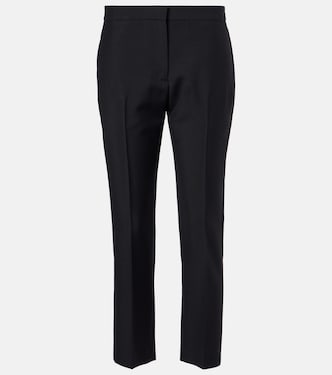 Wool and mohair cropped straight pants  | McQueen