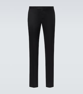 Single-pleated wool straight pants | Lardini