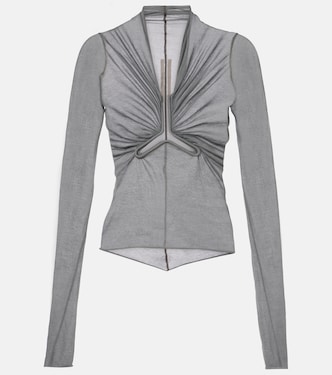 Cutout gathered cotton top | Rick Owens