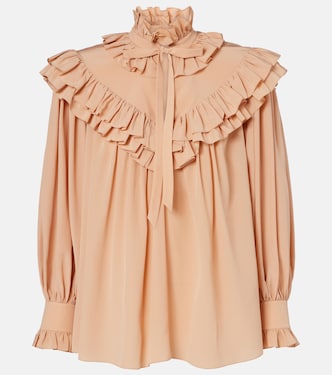 Ruffled silk crêpe de chine blouse | Chloé
