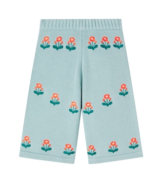 Baby Flower knitted cotton and wool pants | Tinycottons