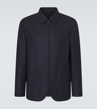 Chevron wool and cashmere-blend jacket | Giorgio Armani