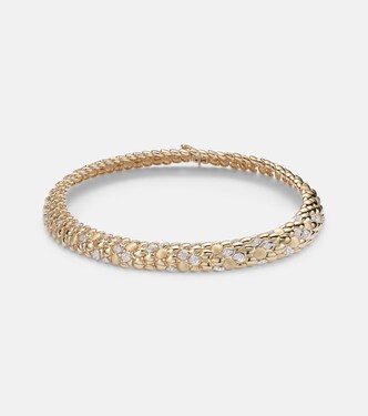 Halskette Blossom aus 14kt Gelbgold (585/1000) mit Diamanten | Rainbow K