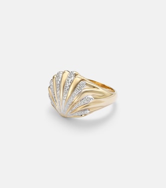 Bague Chevalier Coquillage en or 18 ct et diamants | Yvonne Léon