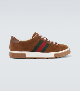 Gucci Ace Web Stripe suede sneakers | Gucci