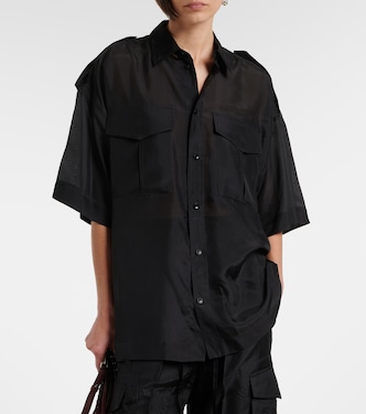 PHOEBE PHILO 半袖シャツ ブラック Silk shirt in black - Phoebe Philo | Mytheresa