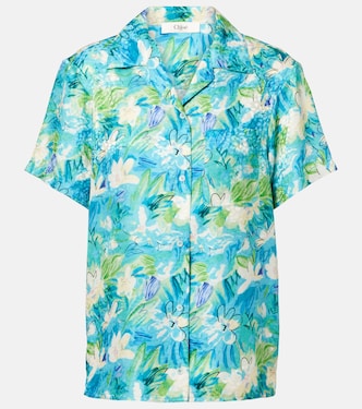 Camisa bowling en mezcla de algodón floral | Chloé