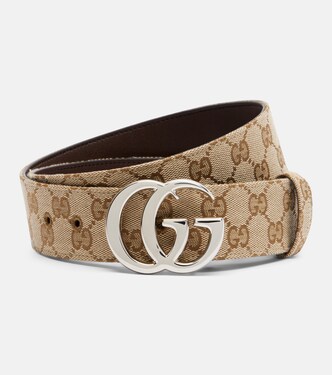 Flat Marmont GG Canvas belt | Gucci