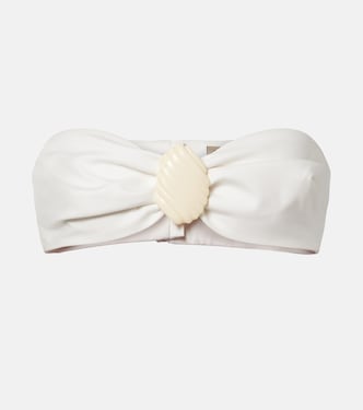 Embellished cotton-blend bandeau top | Adriana Degreas