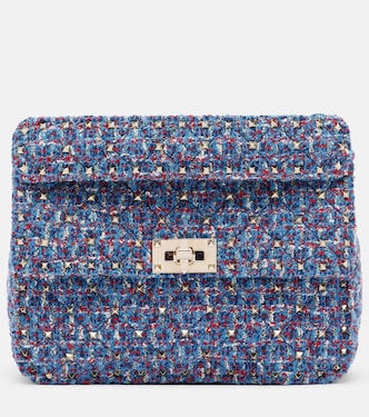 Henkeltasche Rockstud Spike Medium aus Tweed | Valentino Garavani