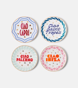 Ciao Mondo set of 4 porcelain plates | Bitossi