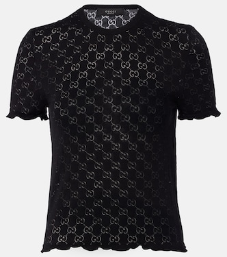 GG cotton-blend devoré T-shirt | Gucci
