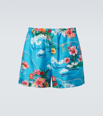 Floral silk twill shorts | Gucci