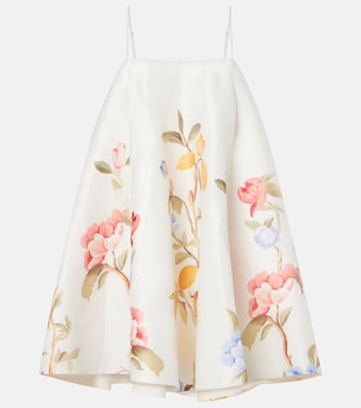 Robe Caitlin en lin mélangé à fleurs | Leo Lin